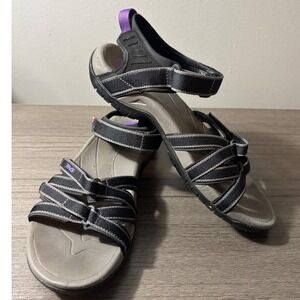Teva Tirra Back/Grey/Purple Strapy Sprot Sandals Womens Size‎ 8.5